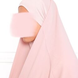 Khimar court en crêpe pointu khimar triangle khimar pas cher mon hijab pas cher rose